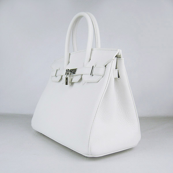 Replica Hermes Birkin 30CM Togo Leather Bag White 6088 On Sale - Click Image to Close